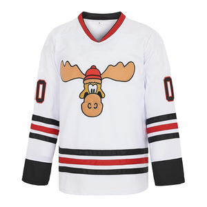 Maillot de hockey sur glace unisexe Griswold à col en V, blanc, rouge, noir, impression du nom du joueur, manches longues, coupe régulière, respirant, séchage rapide, personnalisable - Product Image 3