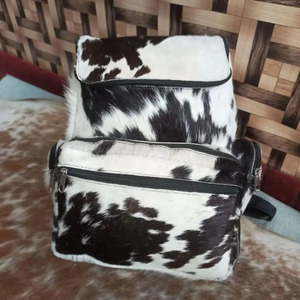 Luxury cowhide leather hair on <b>backpacks</b> bulk supplier OEM custom logo export quality student bags in reasonable price - Product Image 2