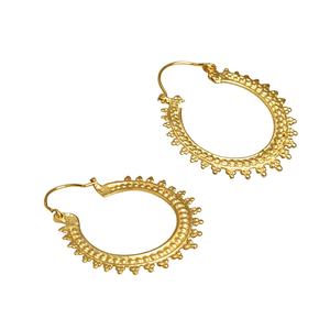 Hermosos pendientes colgantes de espiral de latón Tribal, pendientes de aro étnicos geométricos bohemios, joyería de moda hecha a mano para mujer - Product Image 1