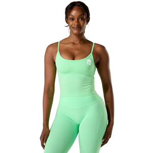 Push Tank Women’s Seamless 2 in 1 Built In Bra Sculpting Fitness Activewear Stretch Tank <b>Top</b> Aurora Green - Product Image 1