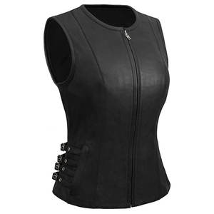 Chaleco de Cuero para Mujer con Logotipo Personalizado, Chaleco de Cuero Auténtico Suave, Estilo Personalizado, para Motociclistas, Viajes y Actividades al Aire Libre - Product Image 1