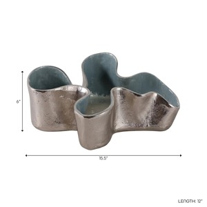 Jarrón de Metal Hecho a Mano de Estilo Contemporáneo, con Forma y Acabado Orgánicos, Recipiente Decorativo Moderno para el Hogar - Product Image 1