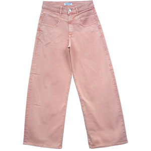 กางเกงยีนส์ทรงตรงเอวสูงสไตล์ Y2K สำหรับผู้หญิง ย้อมสีแบบ Garment Dyed จับจีบด้านหน้า มีกระเป๋าและตะเข็บตกแต่ง - Product Image 2