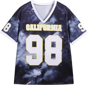 เสื้อฟุตบอลตาข่ายซับลิเมชั่น California 98 คอวี แขนสั้น ระบายอากาศได้ดี สำหรับผู้ใหญ่ ทรงปกติ - Product Image 1