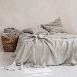 Custom Vintage Washed 100% Natural Pure Linen 5 pcs 1 Duvet Cover 1 <b>Flat</b> 1 <b>Fitted</b> <b>Sheet</b> 2 pillow cases Sets - Product Image 3
