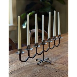 Wholesale Vintage Wrought <b>Iron</b> Metal Candelabra <b>7</b> Arm Taper Candle Holder Stand Rustic Table Centerpiece Wedding Home Decor - Product Image 1