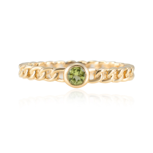14K White Gold Peridot Cluster Ring with Prong Setting - Product Image 1