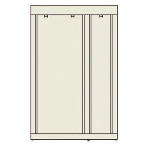 Armadio Portatile in Plastica Beige da 67 Pollici con Tessuto Non Tessuto e Asta Appendiabiti, Montaggio Rapido e Semplice, Design Pieghevole - Product Image 1