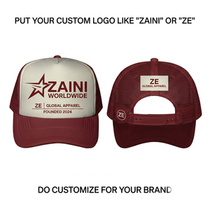 Gorra Trucker de 6 Paneles, 280 GSM, Poliéster y Espuma, Azul y Blanca, con Malla Trasera, Logotipo Personalizado, Cierre a Presión - Product Image 3