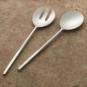 Metal Decorative Gold Plated Salad <b>Servers</b> with Handmade Unique Design with Antique Finished Handles Elegant Spoon Utensil Set - Product Image 2