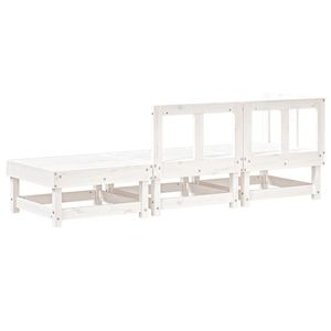 Conjunto de Muebles de Jardín de Madera de Pino Sólido Blanco - Product Image 3