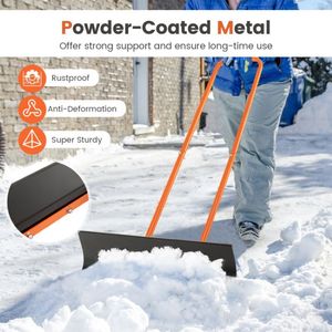 Pala da Neve con Manico Regolabile e Ruote, Attrezzo da Giardino - Product Image 4