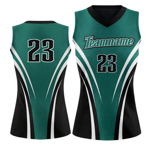 Maillot de softball sans manches entièrement sublimé, design à panneaux bleu sarcelle, noir et blanc, uniforme d'équipe personnalisé avec numéro au dos - Product Image 1