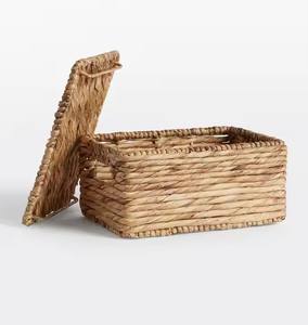 Seagrass Clothing <b>Storage</b> <b>Baskets</b> <b>Round</b>/Rectangle/Square water hyacinth Flexible Natural/customized Color Eco-Friendly <b>basket</b> - Product Image 6