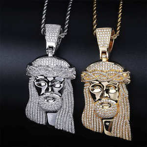 Colgante de Jesús de Plata 925 con Moissanita Completa, Joyería Hip Hop de Alta Calidad, Colgante Personalizado de Moissanita para Hombre, Colgante Iced Out - Product Image 2