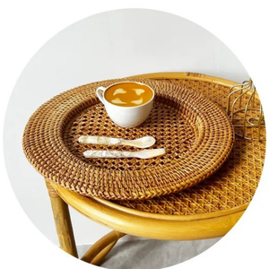 Tapis de plaque décoratif en bambou de rotin naturel de couleur personnalisée, tissé à la main, ajout de conception pour améliorer le réglage de la table, différentes couleurs - Product Image 3