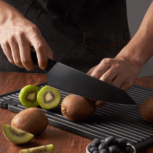 Cuchillos de Chef Profesionales con Hoja Recubierta de Negro, Mango Ergonómico, Herramienta de Corte Afilada para Cocina, para Cortar Carne, Verduras y Alimentos - Product Image 5