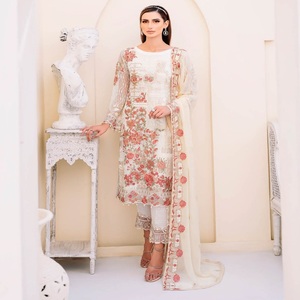 Liquidation vente femmes tenue de soirée robe en mousseline de soie Pakistan Style indien Shalwar Kameez Dupata haute qualité ethnique Design moderne - Product Image 3