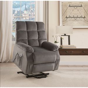 Grey Power Lift Recliner con funzione di massaggio incorporato - Product Image 2