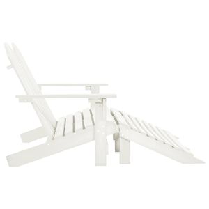 Sedia Adirondack a 2 posti e mobili da giardino in legno di abete in stile bianco - Product Image 3