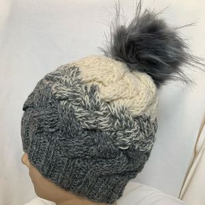 Bonnet tricoté à la main 100 % laine, décontracté, hiver, pour femme, antibactérien, jetable, respirant, tricoté au Népal, épais - Product Image 4