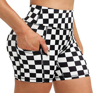 Shorts Deportivos de Cintura Alta para Mujer, Shorts de Yoga con Estampado por Sublimación, Cintura Elástica, Diseño Sólido - Product Image 5