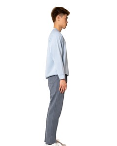 Suéter de punto para hombre, azul claro, con cuello alto y cremallera de un cuarto, manga raglán, corte regular, 100% algodón, térmico, color liso, informal, transpirable - Product Image 2