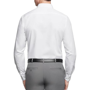 Camisa de vestir de popelina de corte regular para hombre, camisa de manga larga de color liso con cuello extendido para negocios y oficina - Product Image 2