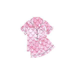 Conjunto de Pijama de Seda para Mujer, Suave, de Manga Corta, con Botones, Top y Pantalones Cortos, 2 Piezas - Product Image 2