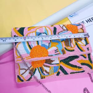 Bolsa de Almacenamiento Colgante Hecha a Mano con Cuentas, Diseño Floral Colorido, Elegante, Multiusos, con Correa de Cadena, Ecológica, Perfecta para Fiestas - Product Image 6