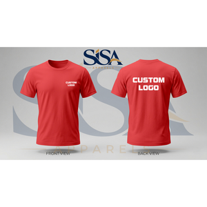 T-shirt de sport en spandex rouge personnalisé, tricoté, taille XL, lavé aux enzymes, avec impression sérigraphiée, séchage rapide, coupe classique - Product Image 1