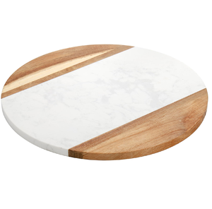 Tabla de cortar de madera y mármol con mango de piedra, accesorios de cocina, artesanía, diseño de madera, tabla de quesos rectangular - Product Image 5