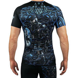 เสื้อรัดกล้ามเนื้อสำหรับกีฬา MMA แบบสั่งพิมพ์ลายได้ แขนยาว ผลิตจากผ้าสแปนเด็กซ์/ไนลอน คุณภาพสูง สำหรับทุกเพศ สามารถเลือกสีและขนาดได้ - Product Image 3