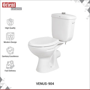 Fournisseur indien vendant des toilettes en céramique blanche de haute qualité, durables, à chasse d'eau par gravité, à poser au sol, WC en 2 pièces, en vente - Product Image 2