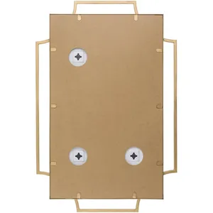 Modern Gold Plated Framed <b>Wall</b> <b>Mirror</b> Abstract Geometric Design Entryway Home Decor Single Piece - Product Image 5