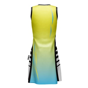 Women's Netball Uniform <b>Shirt</b> Sleeveless Blue Red Gradient Custom Team Sets Sublimation Printed 100% Polyester Breathable Quick - Product Image 3