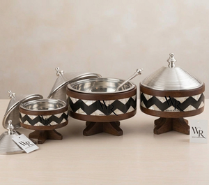 Cacerola de Acero Inoxidable Aislada con Revestimiento de Esmalte de Alta Calidad, Diseño Moderno Chevron MOP, Olla Duradera Pulida - Product Image 3