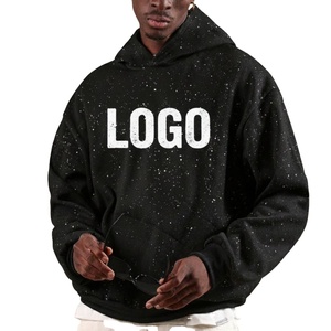 เสื้อฮู้ดดี้สตรีทแวร์ผู้ชายไซส์ใหญ่ ผ้าฝ้าย 100% ปักลายคริสตัลเต็มตัว พิมพ์ลายกลิตเตอร์แบบกำหนดเอง เสื้อฮู้ดดี้สำหรับฤดูหนาว - Product Image 1