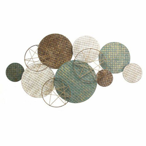 Décoration murale circulaire en fer forgé, art métallique décoratif pour la maison, couleur personnalisée, décoration murale pour le salon - Product Image 1