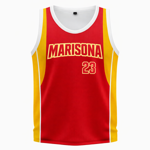 เสื้อบาสเก็ตบอลปักลายตามสั่ง ไซส์พลัส รับผลิตแบบ OEM แบรนด์ส่วนตัว ระบายอากาศ แห้งเร็ว ชุดทีม สำหรับโรงเรียน ทีม และลีก - Product Image 5