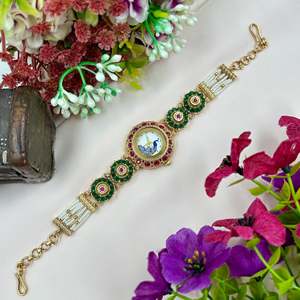 Indian Ethnic Artificial Jewellery-Aarti Heritage Brass Watch Adjustable - Product Image 5