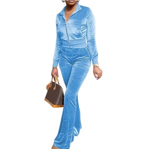 Ensemble de survêtement en velours extensible à fermeture éclair avec ceinture élastique, service OEM personnalisé, deux pièces, par TANVEX INTERNATIONAL - Product Image 6
