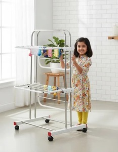 Séchoir à linge extensible et pliable, support de rangement réglable pour vêtements, organisateur gain de place pour la maison, le balcon et la salle de bain - Product Image 3