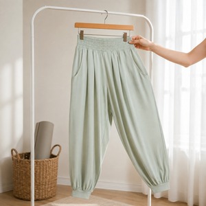 Lightweight Breathable Yoga <b>Pants</b> <b>Women</b> Gym <b>Harem</b> Trousers Daily Lounge Fitness Jogger <b>Pants</b> High-Waisted Elastic Waist Seamless - Product Image 3