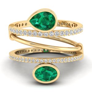 เครื่องประดับ REYES ทำมือจากทองคำแท้ 14K ประดับเพชรโมอิสซาไนต์ GRA Certified  แบบกำหนดเอง น้ำหนัก 1.25 กะรัต รูปทรงมรกต แหวนแบบซ้อนได้สำหรับผู้หญิง - Product Image 6