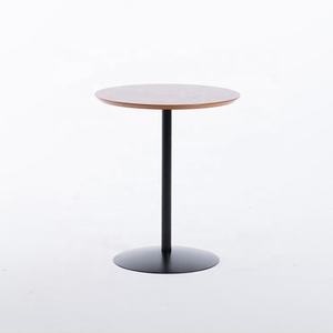 โต๊ะท้ายโลหะสีดำทันสมัยพร้อมท็อปไม้สำหรับเฟอร์นิเจอร์ในบ้านห้องนั่งเล่น - Product Image 3