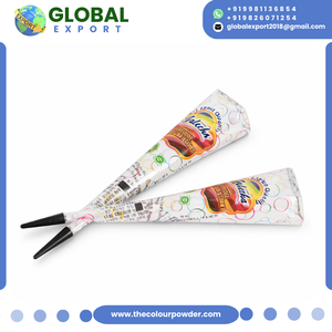 Conos y Tubos de Henna Blanca Tradicional India, Resaltador de Mehndi que No Mancha, 12 Conos por Paquete para Bodas, Fiestas y Arte Corporal - Product Image 3