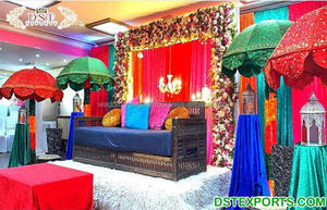Moroccan <b>Mehndi</b> Stage Props & <b>Decoration</b> Traditional Theme <b>Mehndi</b> Function <b>Decoration</b> Punjabi Sikh Wedding Bangle Ceremony Stage - Product Image 3
