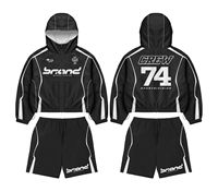 Ensemble de survêtement sportif pour homme de qualité supérieure, veste coupe-vent à capuche et short de jogging, couleurs personnalisées, tricoté, séchage rapide, vêtements de sport d'été