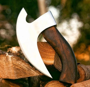 Couteau à pizza de style hache, outil de service, acier inoxydable, accessoire de cuisine, coupe-pizza en forme de hache avec manche en bois - Product Image 3